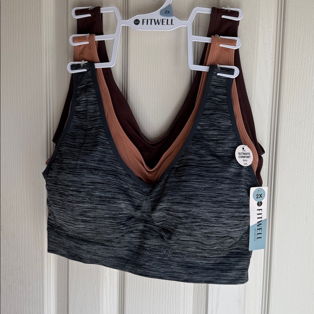 NWT SET OF THREE FITWELL WIRELESS COMFORT BRAS